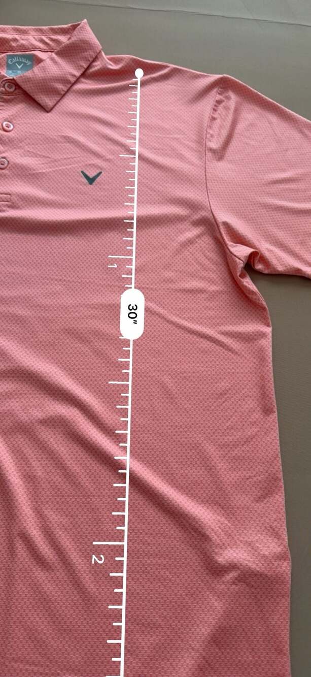 Callaway Men's Pro Spin Jacquard Short Sleeve Golf Polo Shirt - Coral View 5